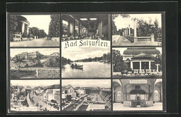 AK Bad Salzuflen, See Im Kurpark, Trinkbrunnen, Parkstrasse, Kinderheilanstalt - Bad Salzuflen