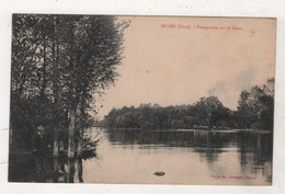 27 EURE - CP ANIMEE PECHEUR A LA LIGNE - MUIDS - PERSPECTIVE SUR LA SEINE - PHOTO ED. LAVERGNE VERNON - CIRCULEE EN 1924 - Muids