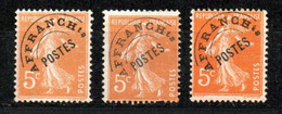 Préoblitéré Yvert N° 50 - 5c Semeuse Camée 3 Nuances Oblitérés - 1893-1947