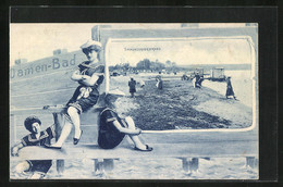 AK Timmendorferstrand, Strand Mit Passanten, Kinder Sitzen Auf Der Bank - Timmendorfer Strand