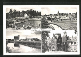 AK Kellinghusen, Badeanstalt, Rathaus Mit Sparkasse, Störpartie Und Stadtpanorama - Kellinghusen