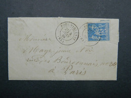 1884 Lettre De Fontrabiouse à Paris Timbre à Date Type 17 Fourmiguères Pyrénées Orientales - 1877-1920: Periodo Semi Moderno