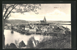 AK Mölln I. L., Ortsansicht Mit Kirche Und Seen - Mölln