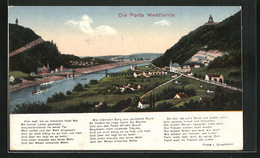 AK Porta Westfalica, Gesamtansicht Von Ort Und Denkmal - Porta Westfalica