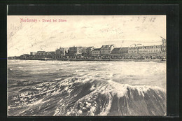 AK Norderney, Strand Bei Sturm - Norderney