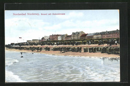 AK Norderney, Strand Mit Kaiserstrasse - Norderney