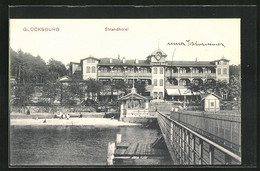 AK Glücksburg, Landungsbrücke Am Strandhotel - Glücksburg