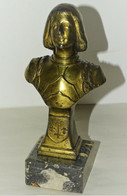 ANCIEN BUSTE REGULE JEANNE D'ARC Signé GOYEAU Socle MARBRE JUS DE GRENIER XXe Collection Déco Vitrine - Andere & Zonder Classificatie