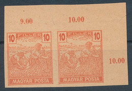 1919. Hungarian Post Office 10f Pair - Test Print - Varietà & Curiosità