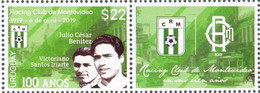 Uruguay 2019 Mnh- Soccer Fútbol 100 Years Racing Football Club -players With Label - Uruguay