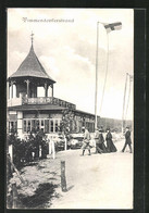 AK Timmendorferstrand, Café Pavillon Mit Fahne Im Wind - Timmendorfer Strand