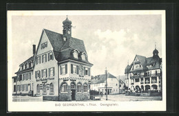 AK Bad Georgenthal I. Thür., Georgsplatz Mit Hotel Klosterhof Und Hotel Deutscher Hof - Georgenthal