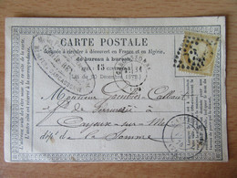 France - Timbre Cérès 15c N°59 Sur Précurseur Entre Carcassonne Et Cayeux Sur Mer - Ob. GC 732, 1873 - 1849-1876: Période Classique
