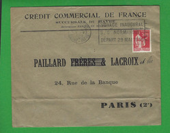 LETTRE FRANCE N° 283 Obl Le HAVRE VOYAGE INAUGURAL NORMANDIE - Posta Marittima