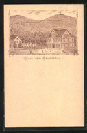 Lithographie Baunatal, Gasthaus Baunsberg - Baunatal