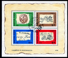 HUNGARY 1972 Stamp Day Block Used.  Michel Block 88 - Blocks & Kleinbögen