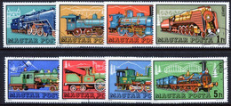 HUNGARY 1972 Steam Locomotives Set Used  Michel 2730-37 - Oblitérés