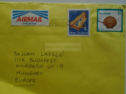 E0252 New Zealand  Airmail Cover  Cancel Auckland Ca 1980 Stamp Sea Shell  Scallop - Sent To Hungary - Brieven En Documenten