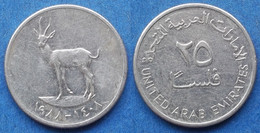 UNITED ARAB EMIRATES - 25 Fils AH1408 1988AD "gazelle" KM# 4 - Edelweiss Coins - Emiratos Arabes