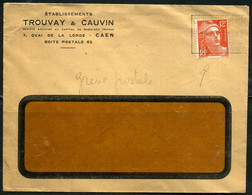 France Lettre Oblitérée Chambre Commerce Flers (61), Grève Postale De 1953, Peu Courant - Documentos