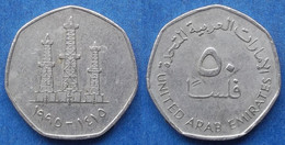 UNITED ARAB EMIRATES - 50 Fils AH1415 1995 Oil Derricks KM# 16 - Edelweiss Coins - Verenigde Arabische Emiraten