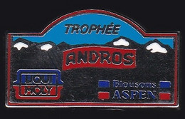 71637- Pin's-le Trophée Andros Est Une Course Automobile Sur Glace. Signé Boussemart. - Rallye