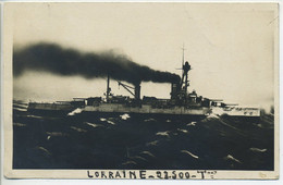 Carte Photo Cuirassé LORRAINE 23500 Tonnes - Guerre