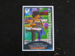 CARTE CARREFOUR PLAYMOBIL N° 21 - MATIERES GRASSES ET SUCRE - Autres & Non Classés