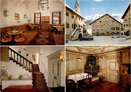 Hotel-Restaurant Crusch Alva - Zuoz (Ober-Engadin) - 4 Bilder - Werbekarte Mit Mittelfalz - Zuoz