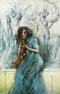 ► Cpa Italienne 1919 Série (Frise Puzzle Art Nouveau Liberty) DOLORE Signée A. Guerinoni (Ed. Visto. Rev Stamp Milano) - Guerinoni