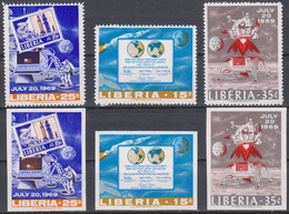 SPACE - LIBERIA - Set 3v Perf.+imp. MNH - Collections