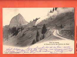 ZOX-22  Dent De Jaman Et Chemin De Fer Des Rochers De Naye.  Circulé 1906  Phototypie 1335 - Roche