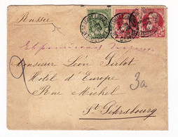 Lettre Liège Belgique 1906 Russie Saint Petersbourg Санкт-Петербу́рг Russia Hôtel D'Europe - 1905 Thick Beard