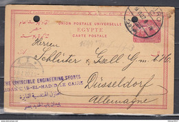 Carte Postale Van Cairo Naar Dusseldorf - 1866-1914 Khedivato De Egipto