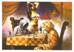 CHESS SPORT * KAMSKY - MOROZEVICH * WOMAN GIRL EROTIC SEXY * KEN KELLY * PAINTING & DRAWING * Caissa CCC 0542 * Hungary - Echecs