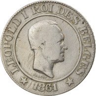 Monnaie, Belgique, Leopold I, 20 Centimes, 1861, TB+, Copper-nickel, KM:20 - 20 Centimes