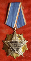 Yugoslavia - SFRJ - Order Of The Yugoslav Flag With Golden Star (4th Class,  Gilt Silver) With Ribbon - Andere & Zonder Classificatie