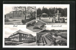 AK Bad Bramstedt, Kurhäuser, Brunnen U. Musikpavillon, Eichhörnchen - Bad Bramstedt