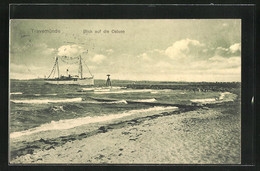 AK Travemünde, Blick Auf Die Ostsee, Dampfer In Flaggengala - Luebeck-Travemuende