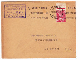 Lettre 1948 Douai Nord Marianne De Gandon 15F Ets Delattre & Frouard Sougland Paul Liévin - 1945-54 Maríanne De Gandon