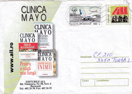 A9639 - MAYO CLINIC MEDICINE - FOR A LONG LIFE, ROMANIAN POSTAGE USED STAMP ON COVER, CLUJ 2002 ROMANIA COVER STATIONERY - Médecine