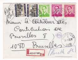 Lettre 1972 Recommandée Rochefort Belgique Controleur Des Contributions De Bruxelles - Storia Postale