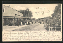 AK Zeithain, Truppen-Übungsplatz, Senfft-Strasse Mit Soldaten - Zeithain