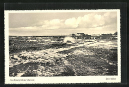 AK Büsum, Strandpartie Bei Sturmflut - Buesum