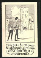 AK La Neuveville, XV. Fête De L`Union Des Chanteur-Jursassiens 1914 - La Neuveville