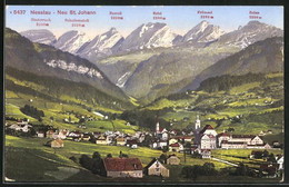 AK Nesslau-Neu St. Johann, Ortsansicht Mit Alpenpanorama, Hinterruck, Scheibenstoll, Zustoll, Frümsel, Selun - Nesslau