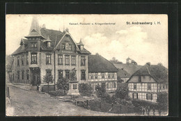 AK St. Andreasberg I. H., Postamt Und Kriegerdenkmal - St. Andreasberg