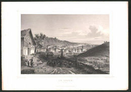 Stahlstich Le Locle /Neuchatel, Brunnen Gegen Ortskern, Stahlstich Von C. Rohrich - Estampes & Gravures