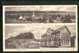 AK Eschbach /Krs. Usingen, Gasthaus Zum Deutschen Haus, Buchstein-Felsen - Usingen