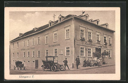 AK Usingen I. T., Gasthaus Zur Goldnen Sonne, Automobil - Usingen